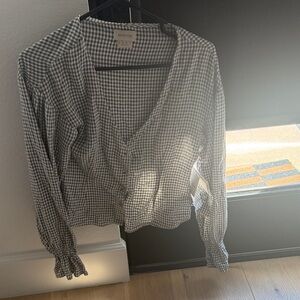 Brixton Women's Gingham Blouse in Black and White Size Small